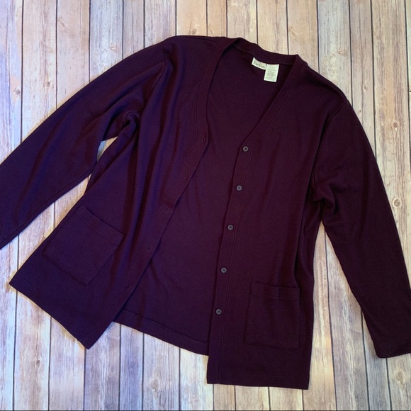 Bobbie Brooks Sweaters - Eggplant Oversized Cardigan